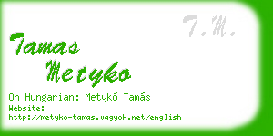 tamas metyko business card